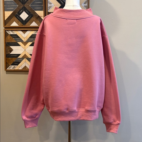 PARKE Valentine's Day Varsity Fleece Mockneck in Lover Pink / Red size L/XL - Picture 6 of 9
